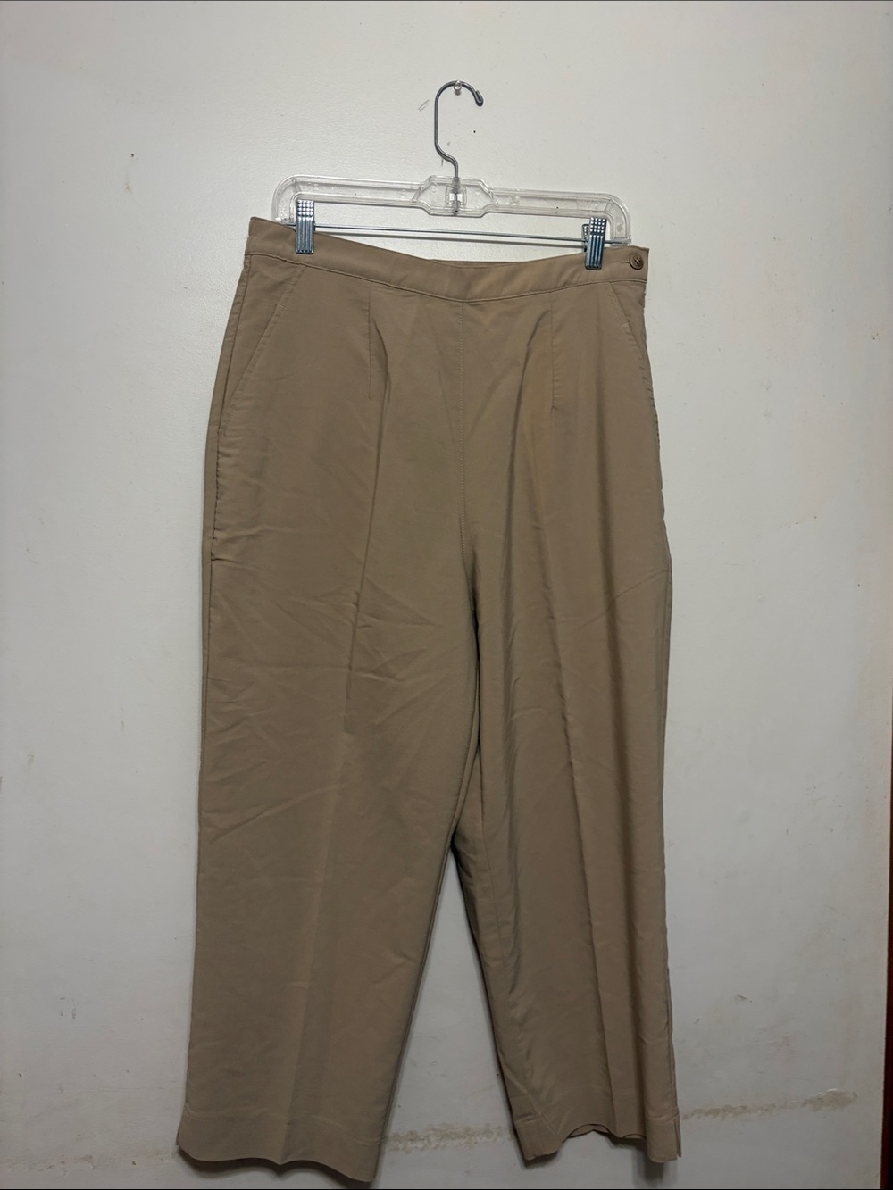 Coldwater Creek Cropped Straight-Leg Pants in Beige